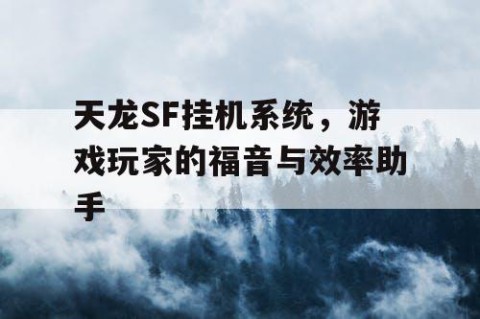 天龙SF挂机系统，游戏玩家的福音与效率助手