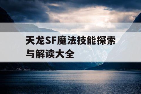 天龙SF魔法技能探索与解读大全