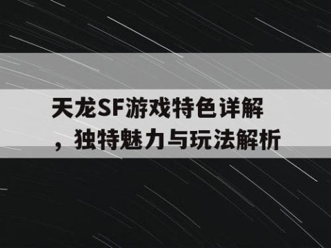 天龙SF游戏特色详解，独特魅力与玩法解析