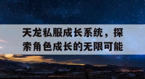 天龙私服成长系统，探索角色成长的无限可能