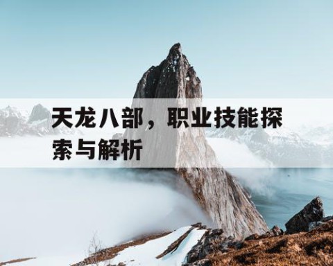 天龙八部，职业技能探索与解析