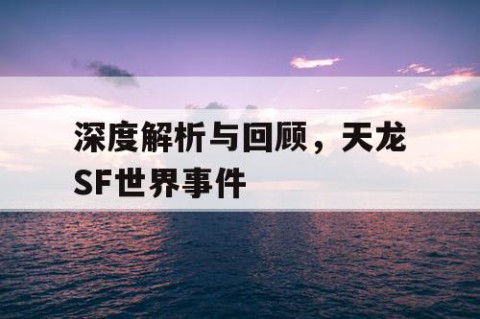 深度解析与回顾，天龙SF世界事件