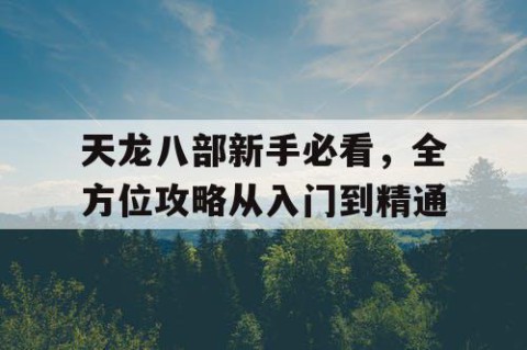 天龙八部新手必看，全方位攻略从入门到精通