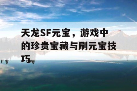 天龙SF元宝，游戏中的珍贵宝藏与刷元宝技巧