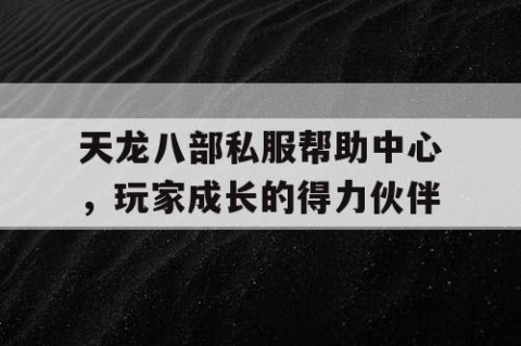 天龙八部私服帮助中心，玩家成长的得力伙伴