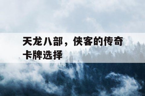 天龙八部，侠客的传奇卡牌选择