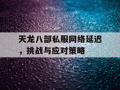 天龙八部私服网络延迟，挑战与应对策略