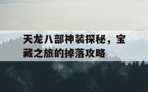 天龙八部神装探秘，宝藏之旅的掉落攻略