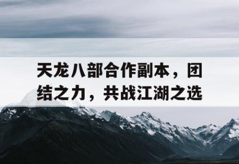 天龙八部合作副本，团结之力，共战江湖之选