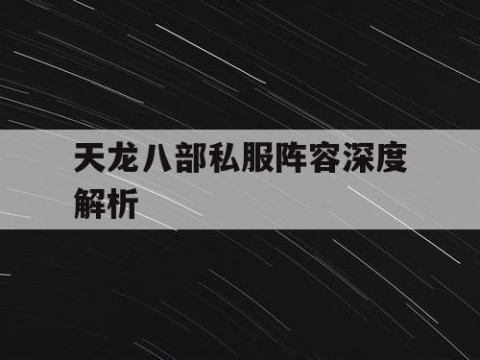 天龙八部私服阵容深度解析