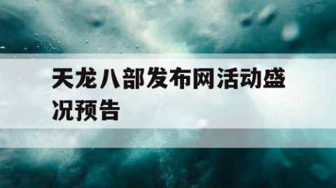 天龙八部发布网活动盛况预告