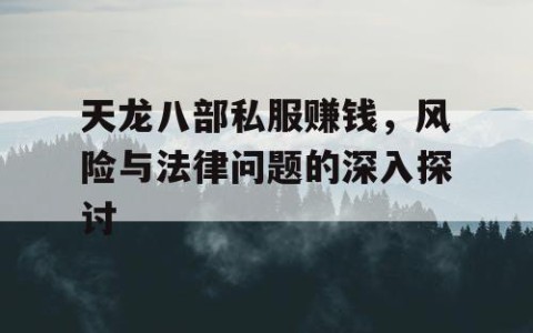 天龙八部私服赚钱，风险与法律问题的深入探讨