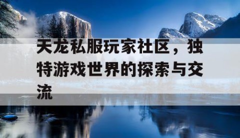 天龙私服玩家社区，独特游戏世界的探索与交流