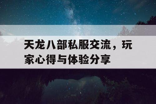 天龙八部私服交流，玩家心得与体验分享