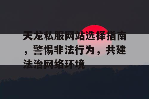 天龙私服网站选择指南	，警惕非法行为，共建法治网络环境