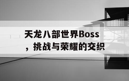 天龙八部世界Boss，挑战与荣耀的交织