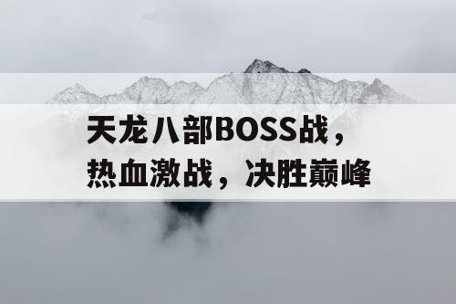 天龙八部BOSS战	，热血激战，决胜巅峰