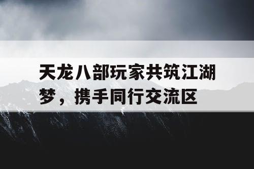 天龙八部玩家共筑江湖梦，携手同行交流区