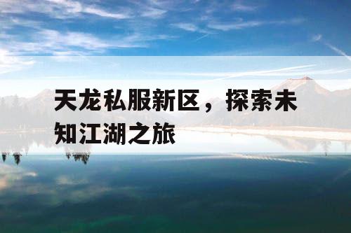 天龙私服新区	，探索未知江湖之旅