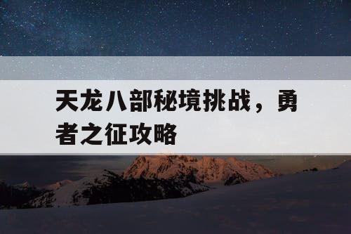 天龙八部秘境挑战，勇者之征攻略