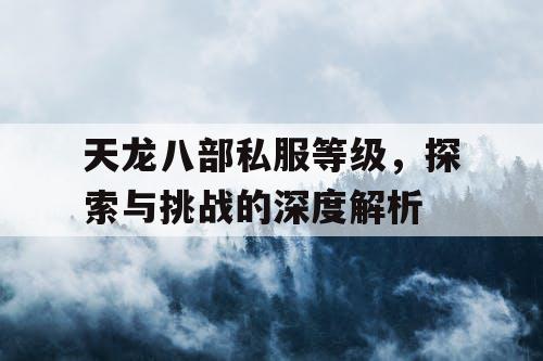 天龙八部私服等级，探索与挑战的深度解析