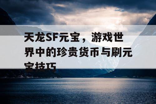 天龙SF元宝，游戏世界中的珍贵货币与刷元宝技巧