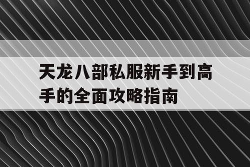 天龙八部私服新手到高手的全面攻略指南