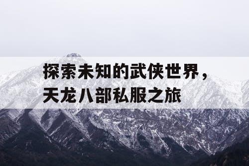 探索未知的武侠世界，天龙八部私服之旅