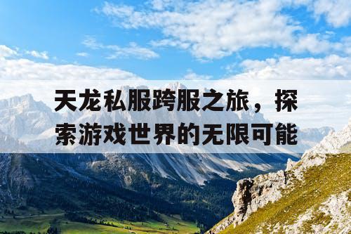 天龙私服跨服之旅，探索游戏世界的无限可能