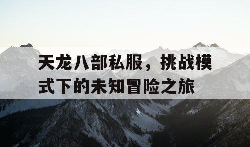 天龙八部私服，挑战模式下的未知冒险之旅