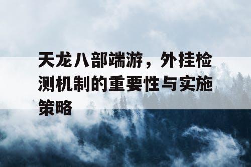 天龙八部端游，外挂检测机制的重要性与实施策略