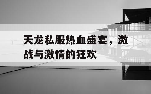 天龙私服热血盛宴，激战与激情的狂欢