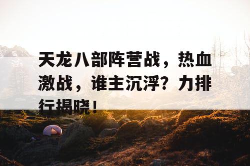 天龙八部阵营战，热血激战，谁主沉浮？力排行揭晓！