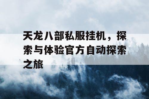 天龙八部私服挂机，探索与体验官方自动探索之旅