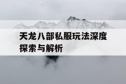 天龙八部私服玩法深度探索与解析