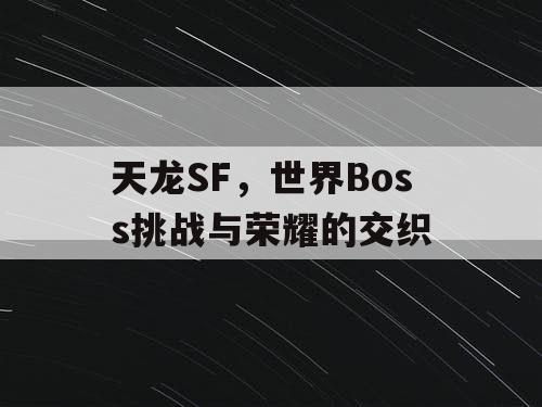 天龙SF，世界Boss挑战与荣耀的交织