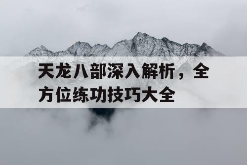 天龙八部深入解析，全方位练功技巧大全