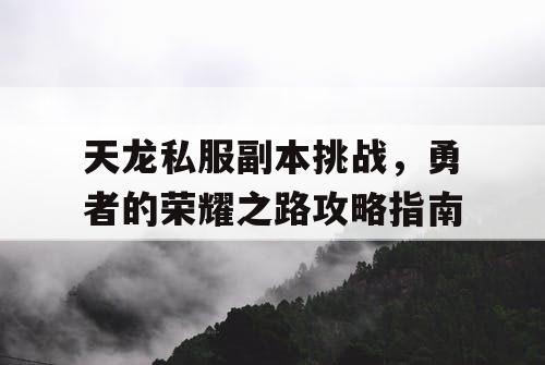 天龙私服副本挑战，勇者的荣耀之路攻略指南