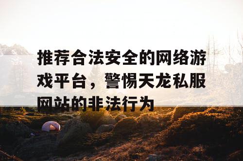 推荐合法安全的网络游戏平台，警惕天龙私服网站的非法行为