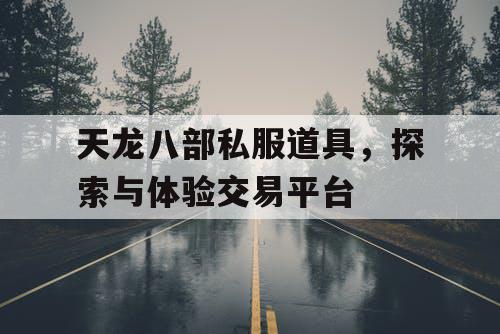 天龙八部私服道具，探索与体验交易平台