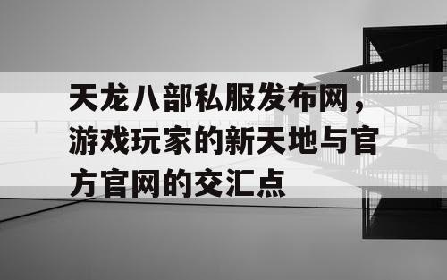 天龙八部私服发布网，游戏玩家的新天地与官方官网的交汇点