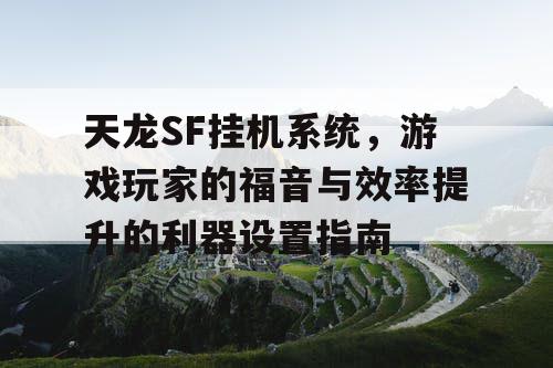 天龙SF挂机系统，游戏玩家的福音与效率提升的利器设置指南