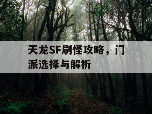 天龙SF刷怪攻略，门派选择与解析