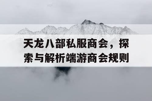 天龙八部私服商会，探索与解析端游商会规则