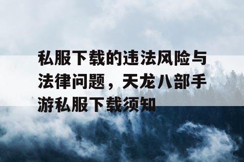 私服下载的违法风险与法律问题，天龙八部手游私服下载须知