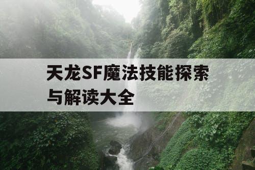 天龙SF魔法技能探索与解读大全