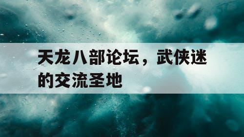 天龙八部论坛，武侠迷的交流圣地