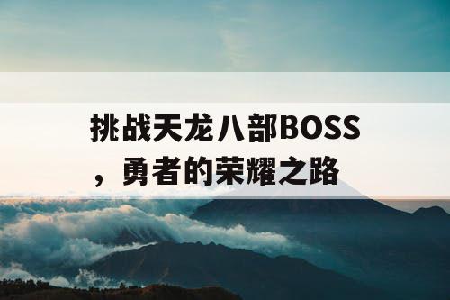 挑战天龙八部BOSS，勇者的荣耀之路