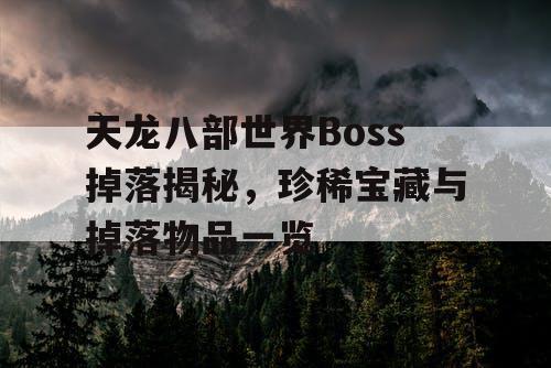 天龙八部世界Boss掉落揭秘，珍稀宝藏与掉落物品一览