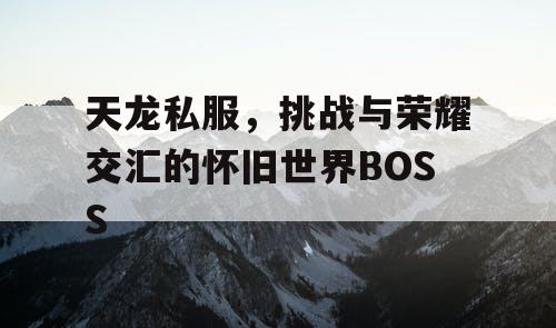 天龙私服，挑战与荣耀交汇的怀旧世界BOSS